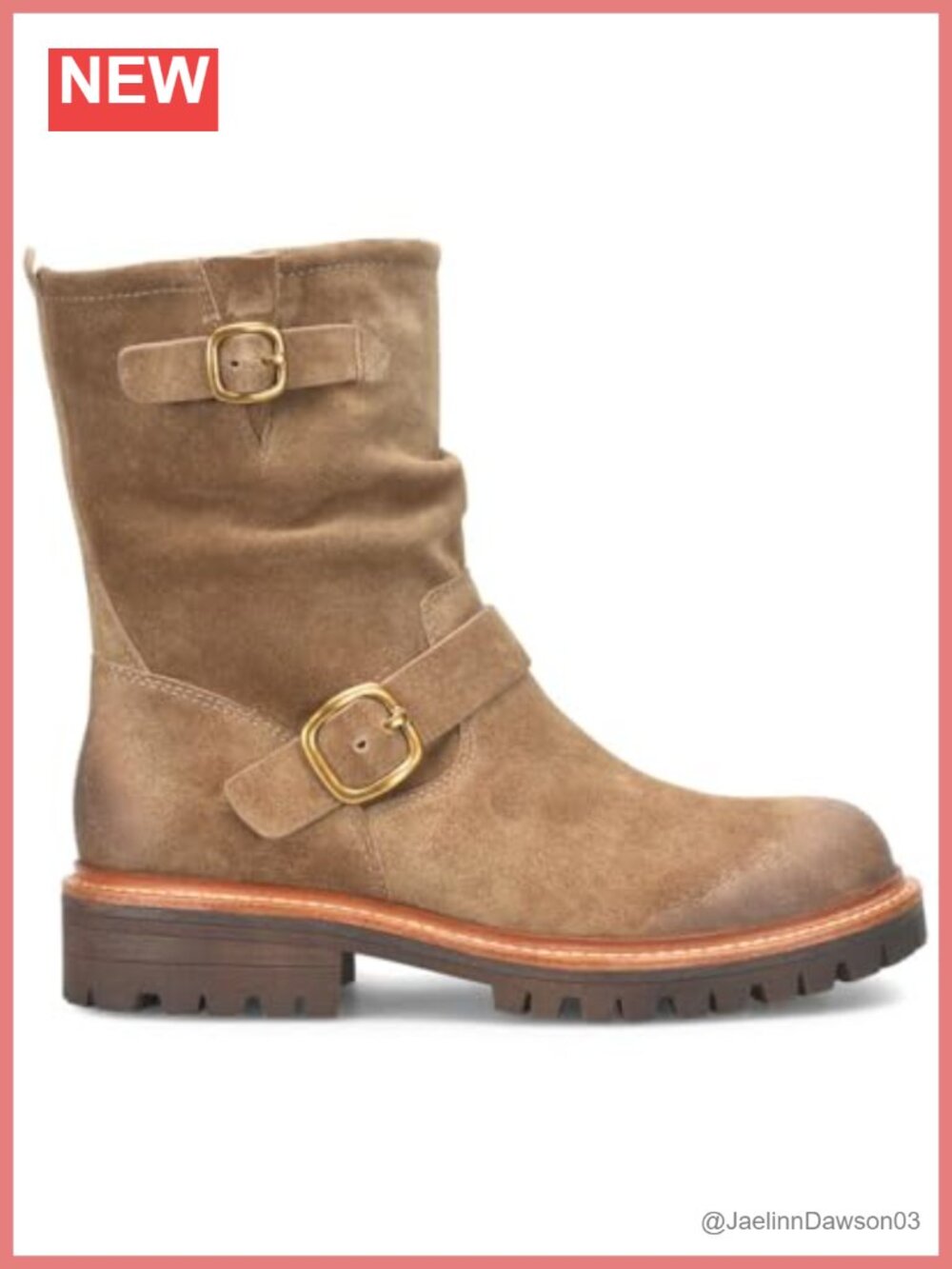 Söfft Womens Suede Mid-Calf Boots Lug Outsole Leather Lining Block Heel